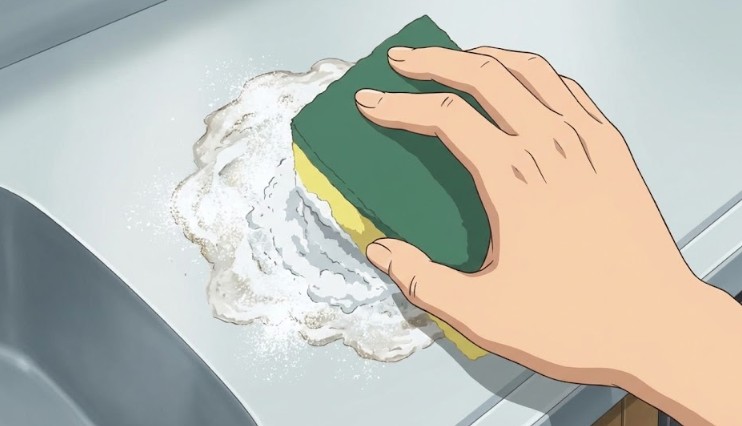 頑固な塊を重曹の研磨作用で安全に剥がす