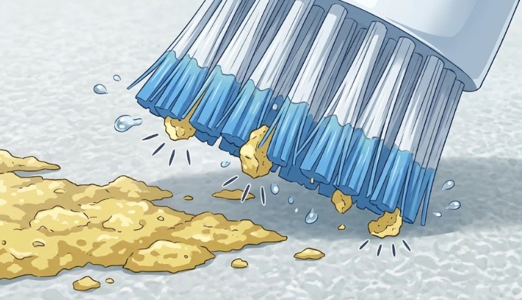 頑固な水垢に効くゴムの吸着力の仕組み