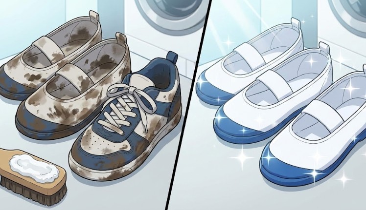 上履きや靴の黒ずみを真っ白にする