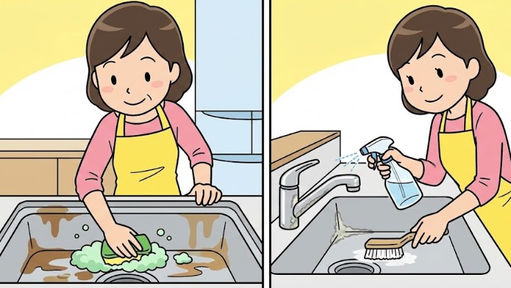 キッチンのシンク掃除は順番を守ってピカピカに