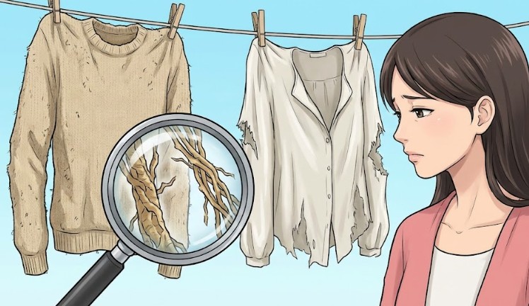 ウールやシルクなどタンパク質繊維の脆化