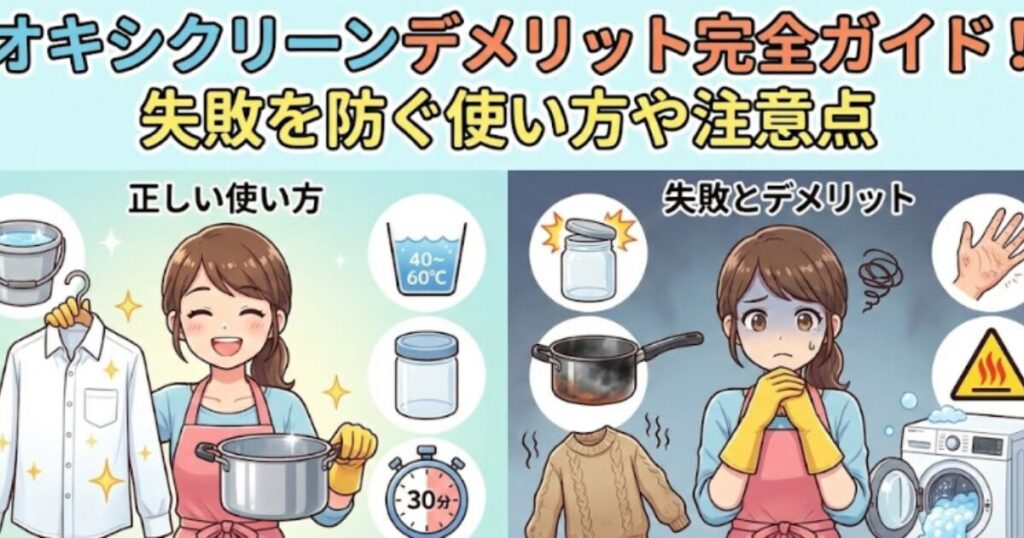 オキシクリーンデメリット完全ガイド！失敗を防ぐ使い方や注意点