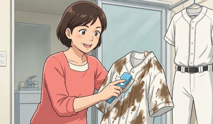 泥汚れに強いブルースティックを代用する