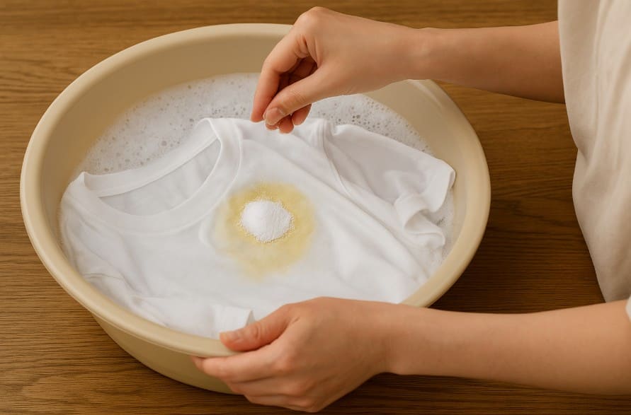 シュワッとパンチで黄ばみ汚れを落とす方法