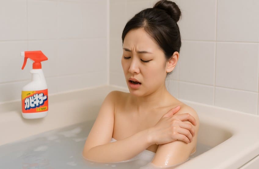 カビキラーを流し忘れて入浴した場合はどうしたらいい?