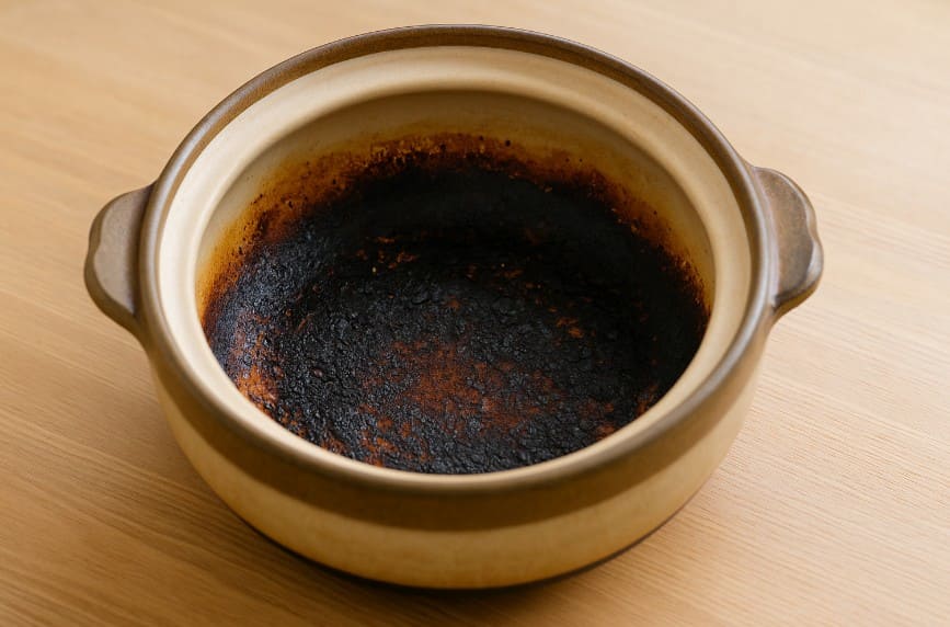 土鍋のひどい焦げつきの落とし方