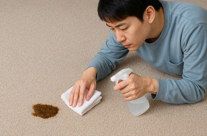 カーペットに付いたうんちの汚れをウタマロで簡単掃除・臭い対策も紹介 | お家の洗剤屋さん