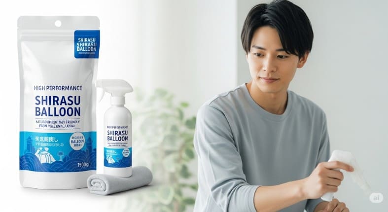 シラスバルーンが含まれたすっごい水垢取りの洗浄力