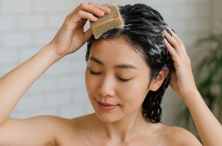 アレッポの石鹸で髪を洗うには？