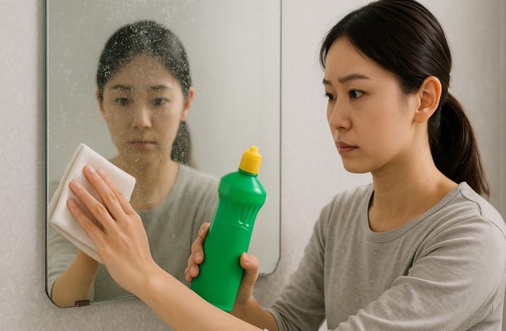 鏡の水垢はサンポールで落とせる？