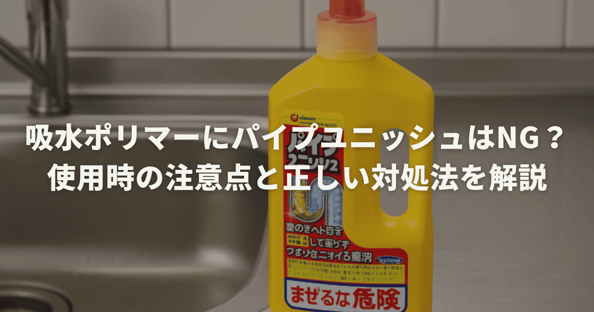 吸水ポリマーにパイプユニッシュはNG？使用時の注意点と正しい対処法を解説