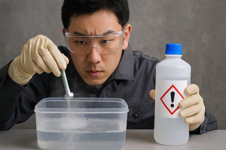 亜鉛メッキを剥がす溶剤の使い方