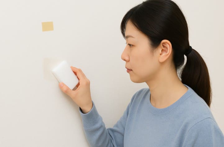 メラミンスポンジは軽度なテープ跡に有効