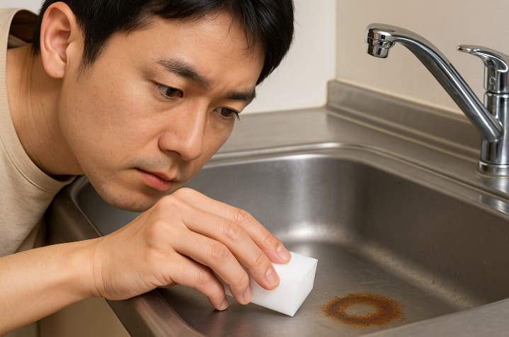 激落ちくんでシンクのサビは落とせる？
