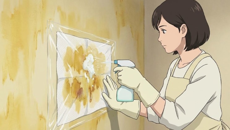 ヤニによる黄ばみを落とすためのアルカリ性洗浄術