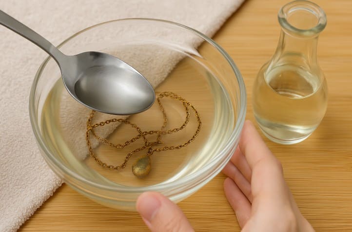 酢で落とすネックレスのサビ