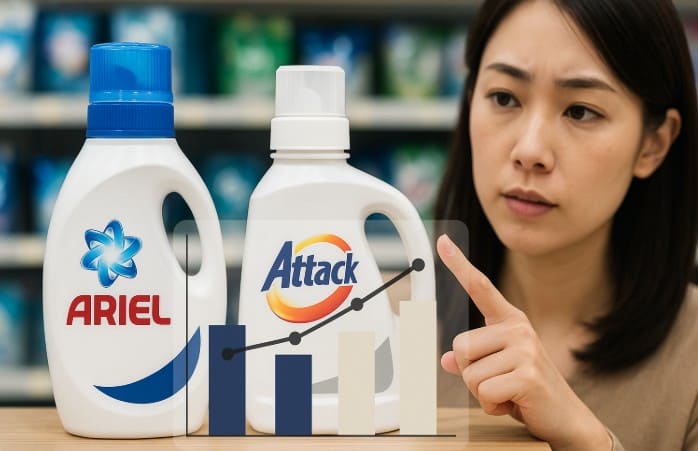 アリエールとアタックのシェアをチェック