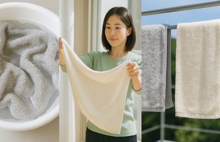 タオルをフワフワに復活させる方法