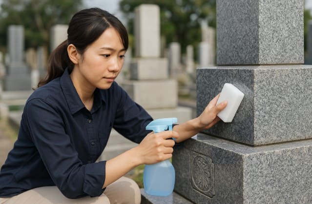 お墓の掃除は何で洗う？