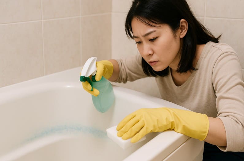 バスタブの青い汚れが落ちない場合の対処方法