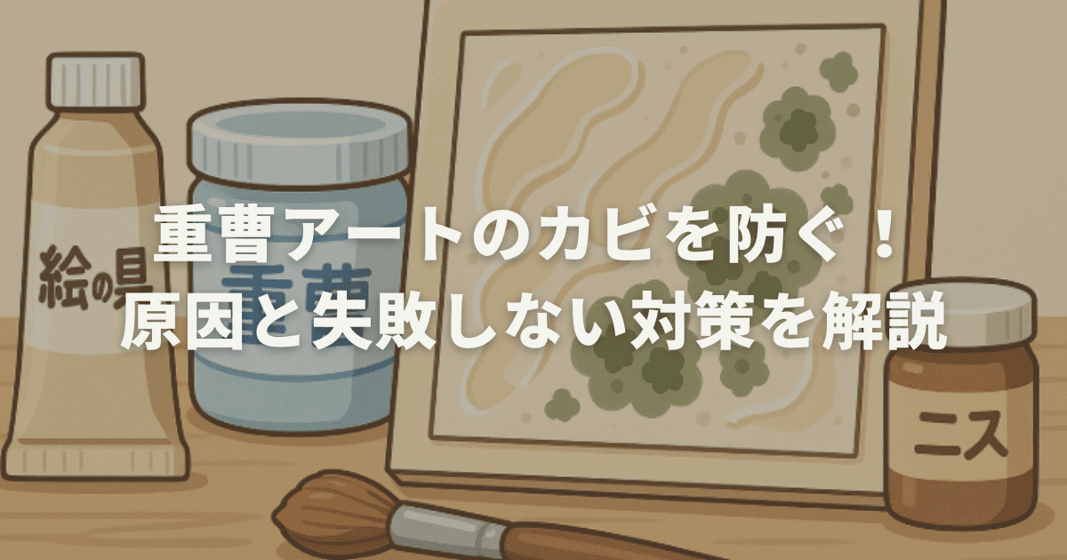 重曹アート　キッチン 100均 重曹アートで夕焼けの海を作る ダイソーキャンバス アクリル絵の具の簡単テクスチャー