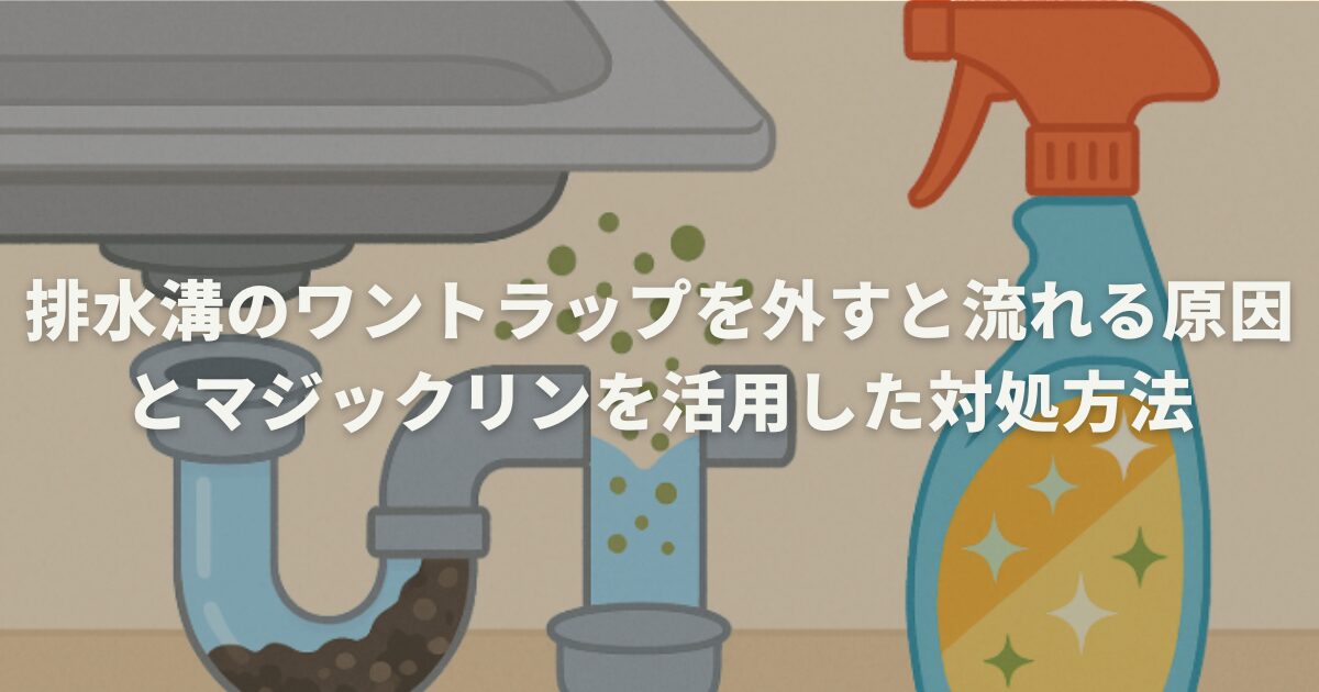 排水溝のワントラップを外すと流れる原因とマジックリンを活用した対処方法