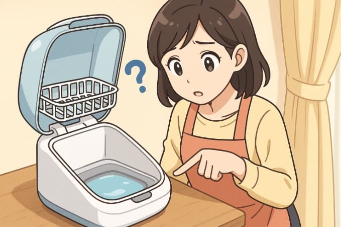 ヒーター部に水が残るのはなぜ?
