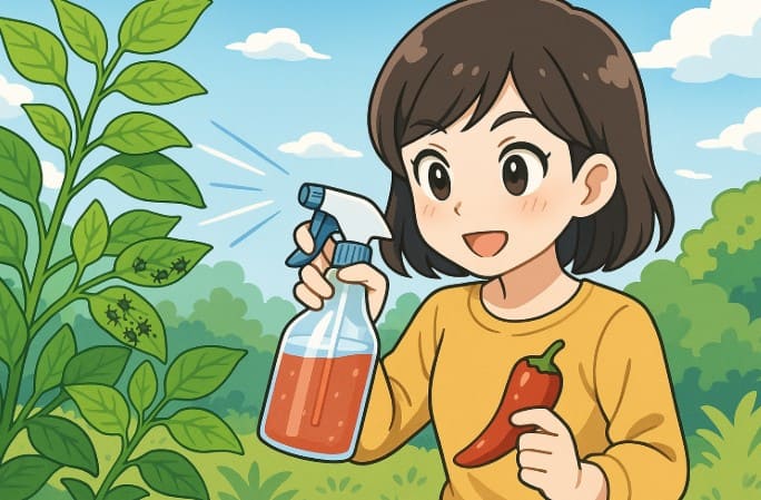 唐辛子を使ったアブラムシ撃退法