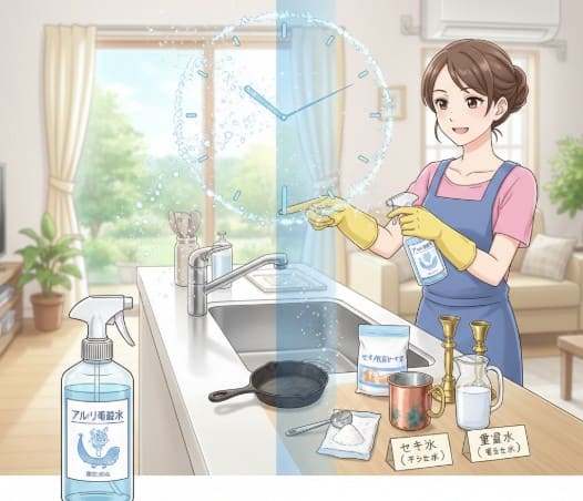アルカリ電解水はいつ水に戻る？