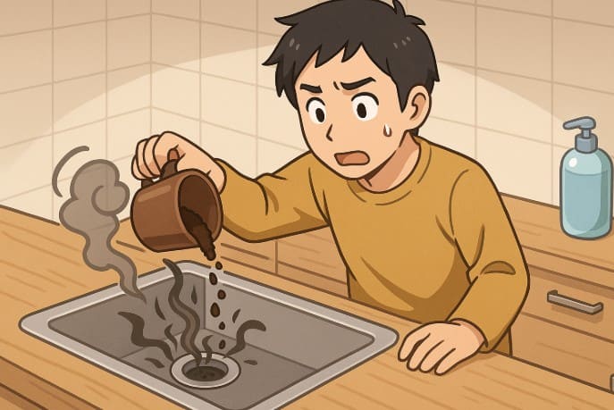 コーヒーかすを流しに捨てる危険性