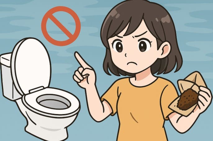 コーヒーかすをトイレに流すのはNG？