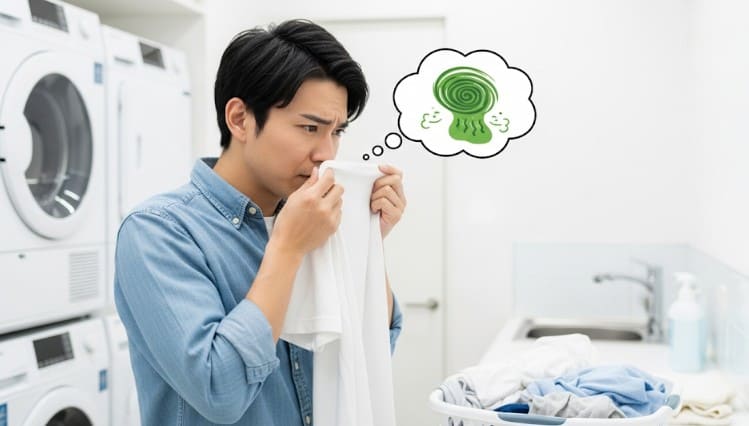 セスキ炭酸ソーダ洗濯で臭いは落ちない？