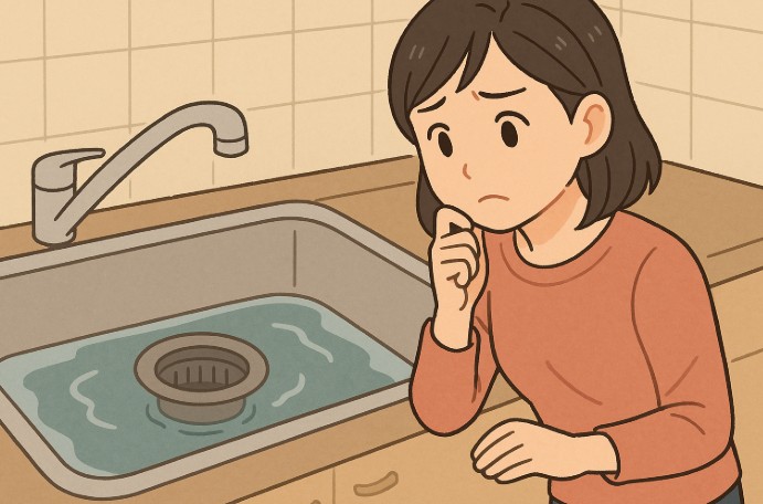 排水トラップをつけると水が流れない症状
