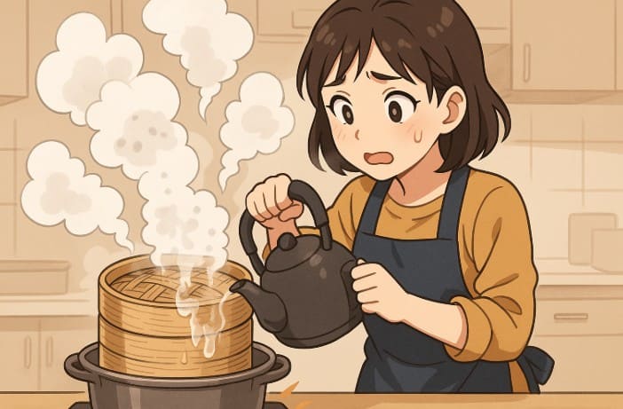 カビには熱湯をかけて消毒