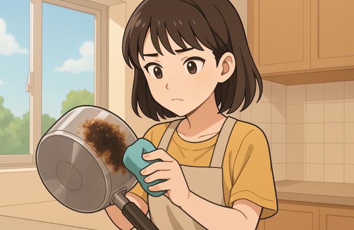 忘れがちな鍋の外側の焦げ