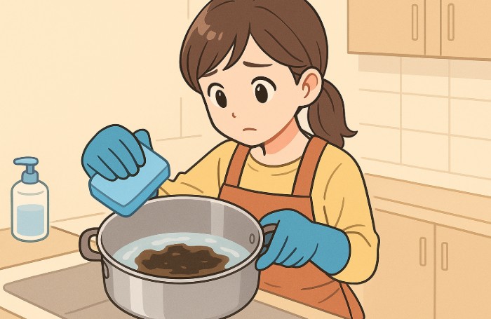 基本的な鍋の焦げを取る方法