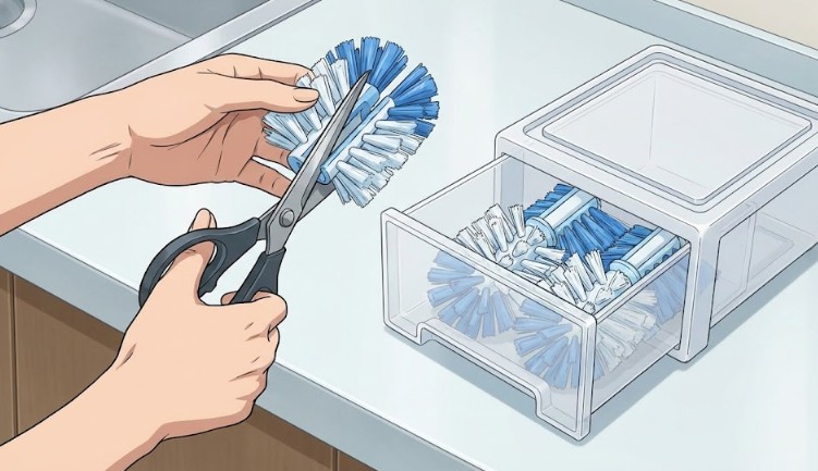 ブラシを半分に切る節約術とケース収納のコツ