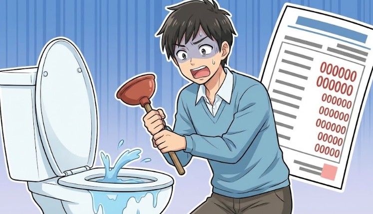 万が一トイレが詰まった時の対処法と修理費用