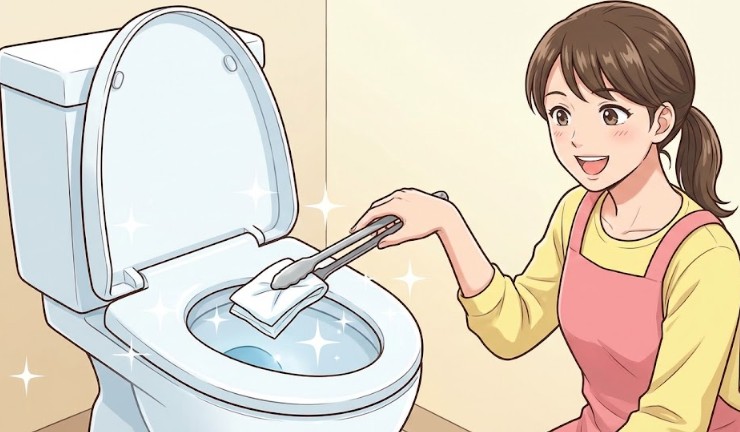衛生的で安価なトイレ掃除の代用ツール