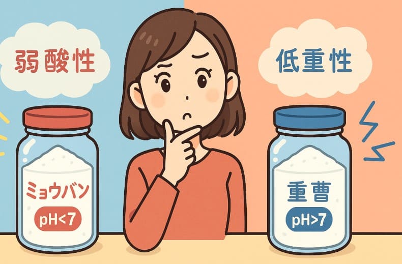 同じ白い粉でも性質は正反対