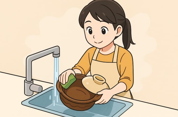 基本的な土鍋の洗い方につい