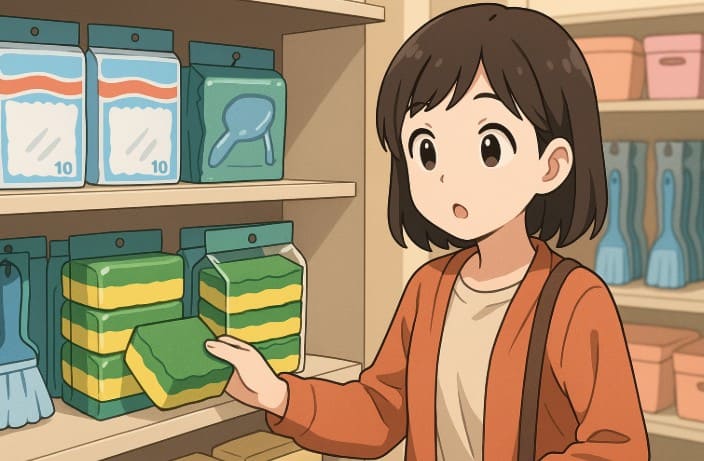 ダイソー洗剤付きスポンジ 売り場はどこ?