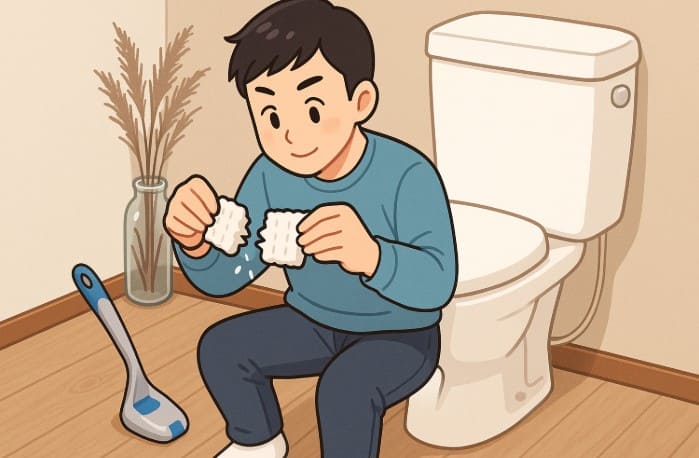 ブラシ半分と無印の柄を組み合わせる技