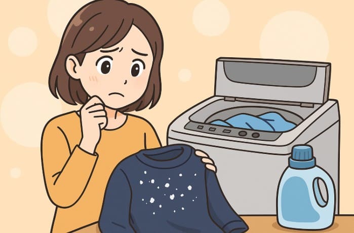 液体洗剤なのに白い粉が残っているのはなぜ？