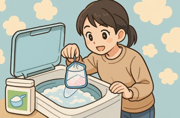 粉洗剤を溶かすネットの使い方と効果