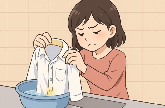 襟の黄ばみが取れない場合の対処方法