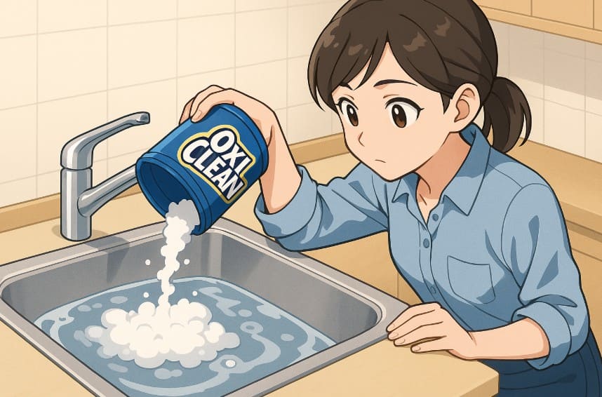 キッチンシンクをオキシ漬けする手順