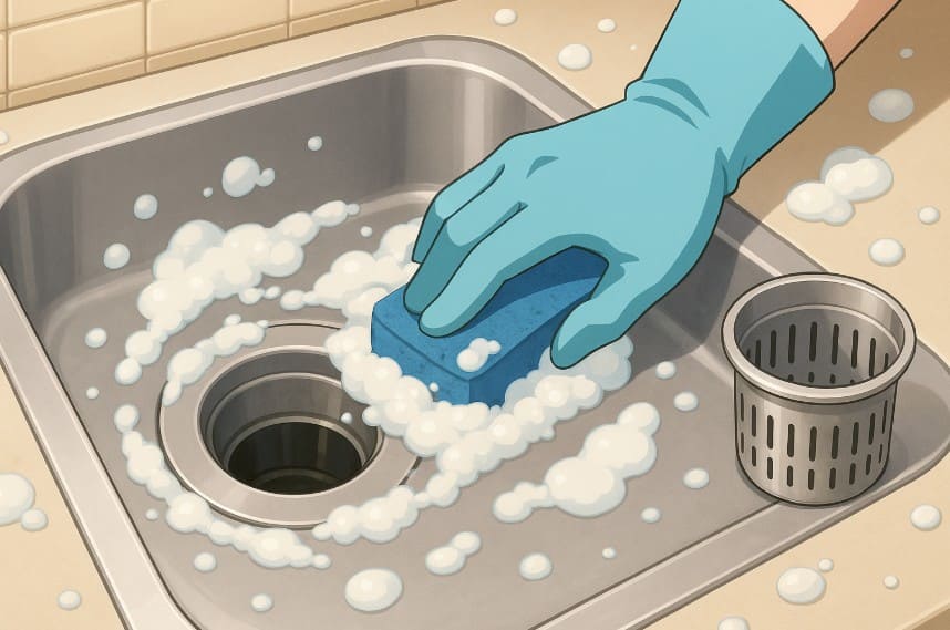 キッチンの排水溝掃除