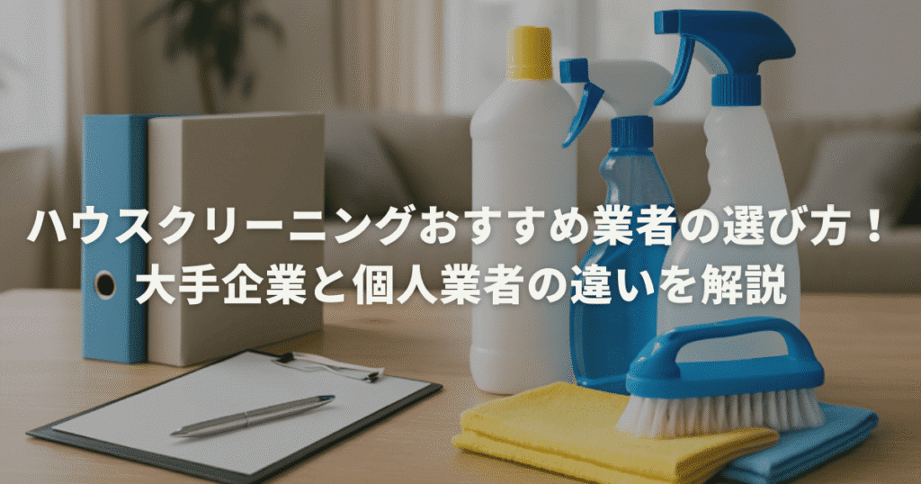 ハウスクリーニングおすすめ業者の選び方！大手企業と個人業者の違いを解説