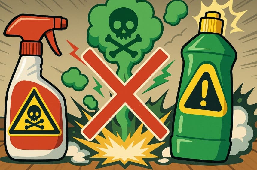 混ぜるな危険！カビキラーと酸性洗剤